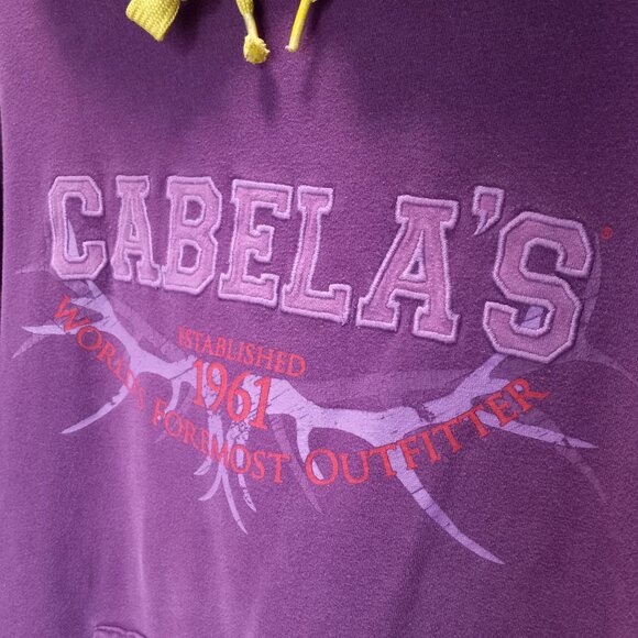 Cabela's Grape Purple Hoodie Sweatshirt Size XL (T-374) - Picture 7 of 11